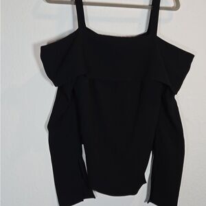 Tibi Elegant Black Off-Shoulder Top